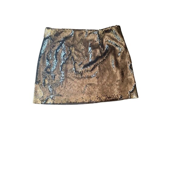 Free People FP One Bronze Sequin Mini Skirt With Black Lining - Picture 1 of 7
